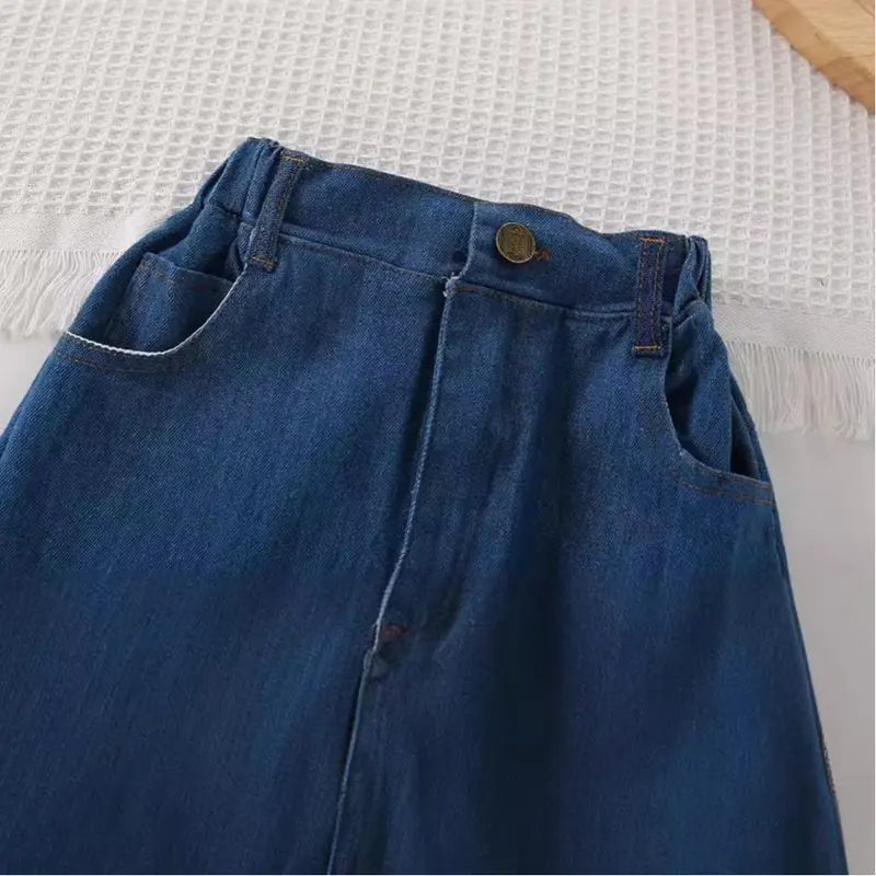 Setelan Anak Perempuan Crop Top + Rok Jeans Sabrina 3
