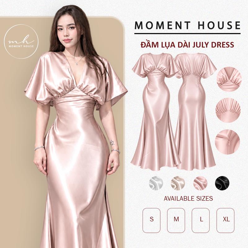 ĐẦM LỤA CÓ TAY DƠI NỮ cao cấp, chất lụa xin không xước, mềm mịn mát có size SML - july DRESS, Nhung Women Xám Kem Đen