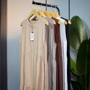 INNER DRESS SUSUN RAYON TWILL PREMIUM ENIFTA Dress Wanita Busui Tanpa Lengan Bawah Lebar Nyaman Elegan