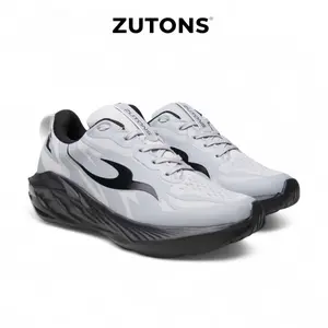Zutons Racer Fast - Sepatu Olahraga Lari Unisex Abu Hitam Ultra Lightweight & Premium Breathability untuk Running Jogging dan Latihan Kebugaran Pria Outdoor dengan Desain Modern dan Sol Anti-Slip