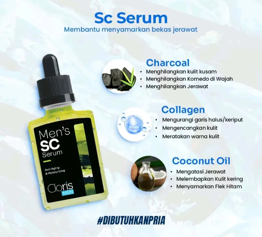 Clorismen SC Serum - Serum Wajah Pria Untuk Memudarkan Bekas Jerawat