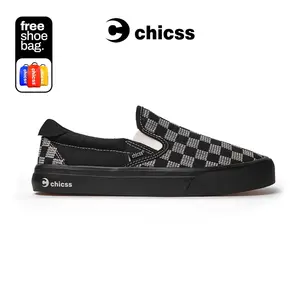 Chicss Slipon Phantom Black - Sepatu Sneakers Casual Pria Wanita