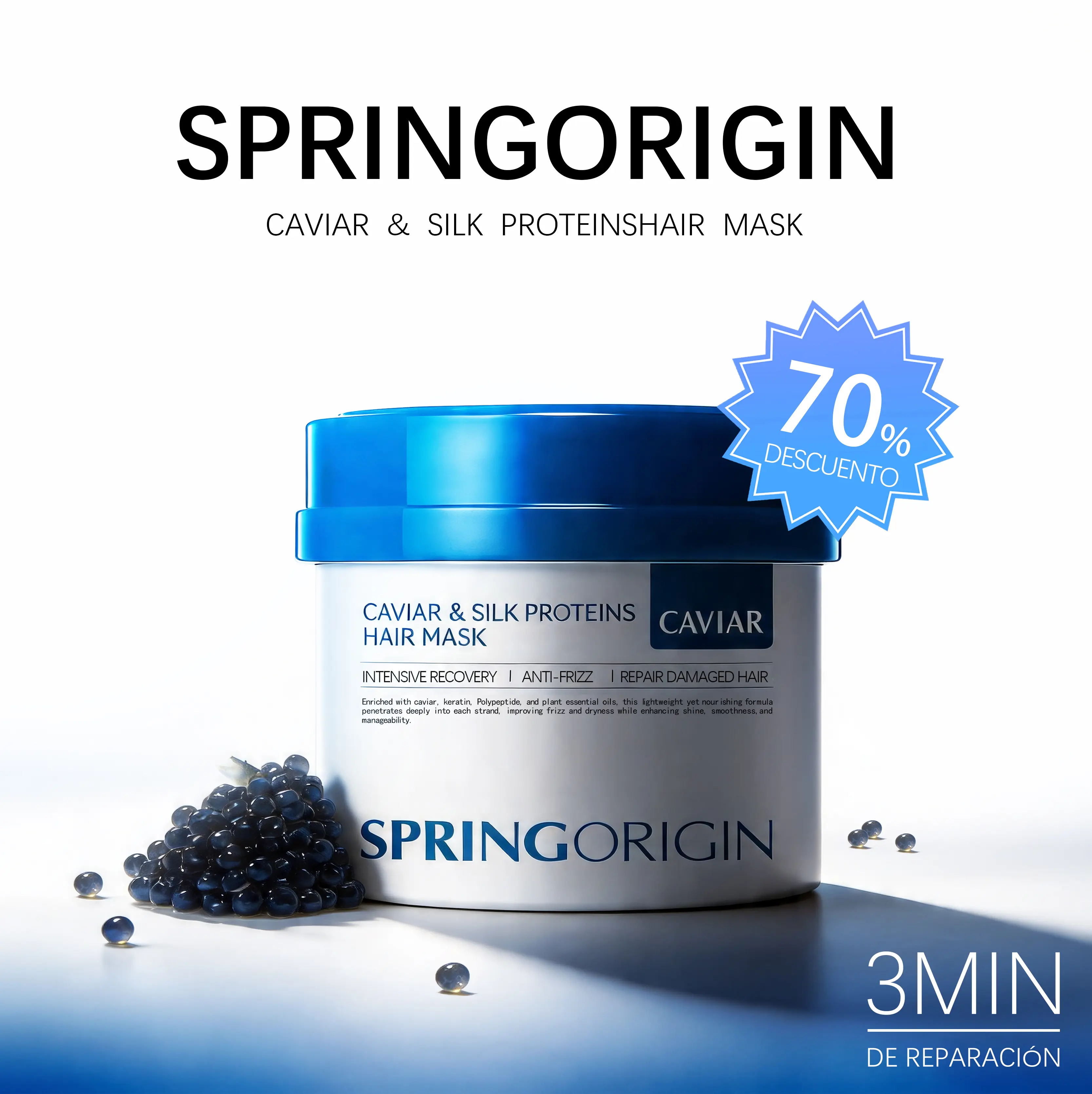 Springoirgin Mascarilla de Colágeno para el Cabello- Repara Cabello Seco y Dañado - Nutrición Profunda y Brillo Intenso，Tratamiento Intensivo de Reparación Profunda, para Todo Tipo de Cabello, Plex Forte para Cabello, Ideal para Cabello Liso#Seasonal trend①