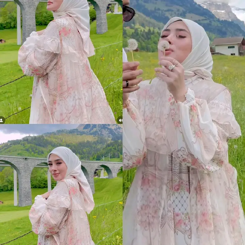 Dress Set Hijab Blossom Ori By Shellasaukia Lebaran 0