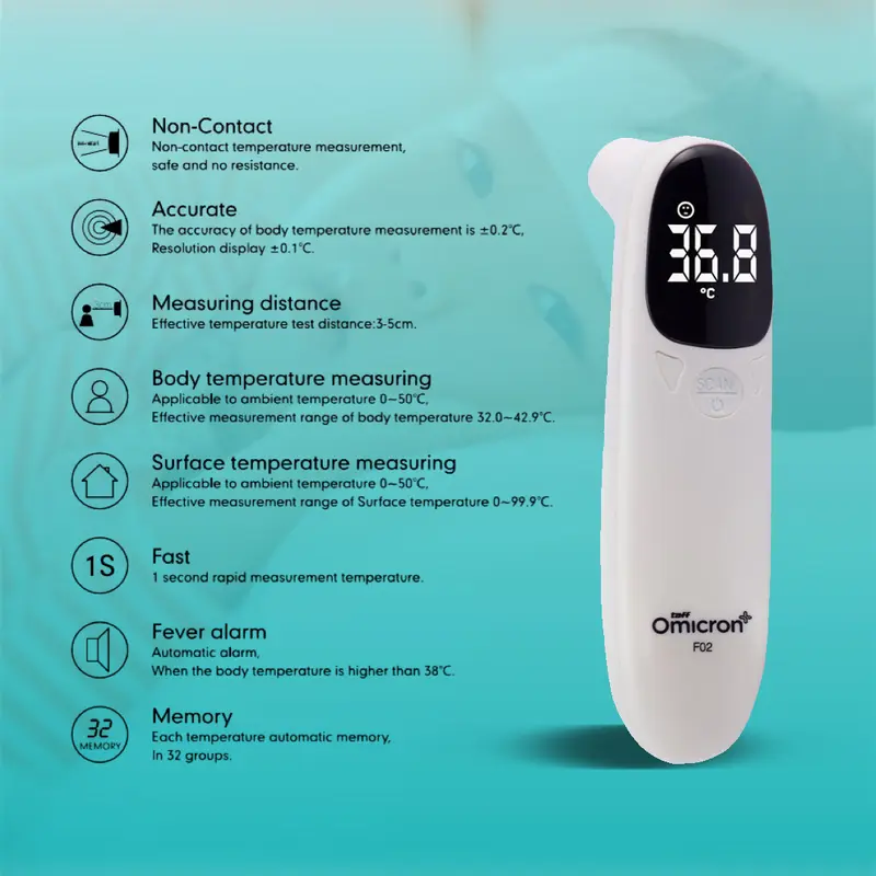 Termometer Infrared Non Contact Digital Suhu Badan Tubuh Thermometer Infrared Merah Tangan Ukur Inframerah Infra merah 2