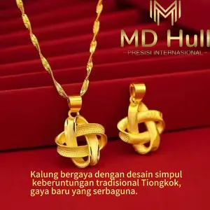 【MD Hull COD】Kalung Simpul Ruyi Trendi, warna tidak luntur, hipoalergenik, asli.