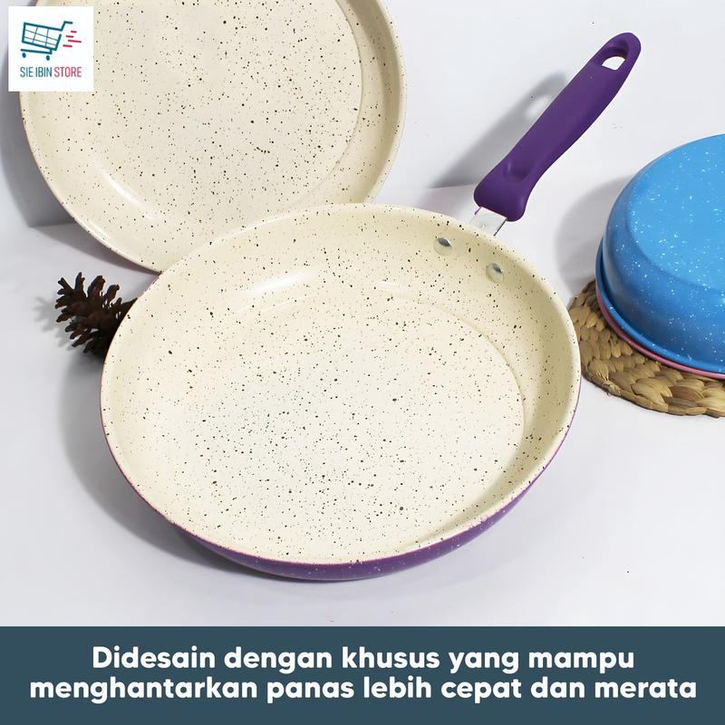 Panci Teflon Frypan Marble Enamel / Teflon Frypan Marble Berwarna / Teflon Frypan Enamel Anti Lengket penggorengan anti lengket Kitchenware teflon  serbaguna 1