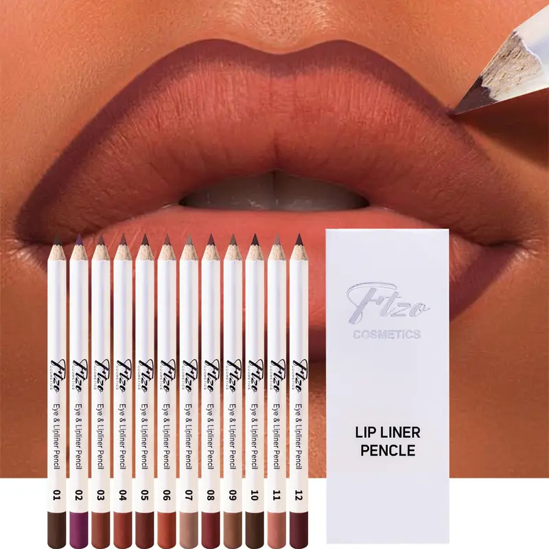 Long Lasting Lip Liner Set, Matte Easy Coloring Lip Liner Pencil, Natural Lip Makeup Tool for Women & Girls, Cosmetic 1