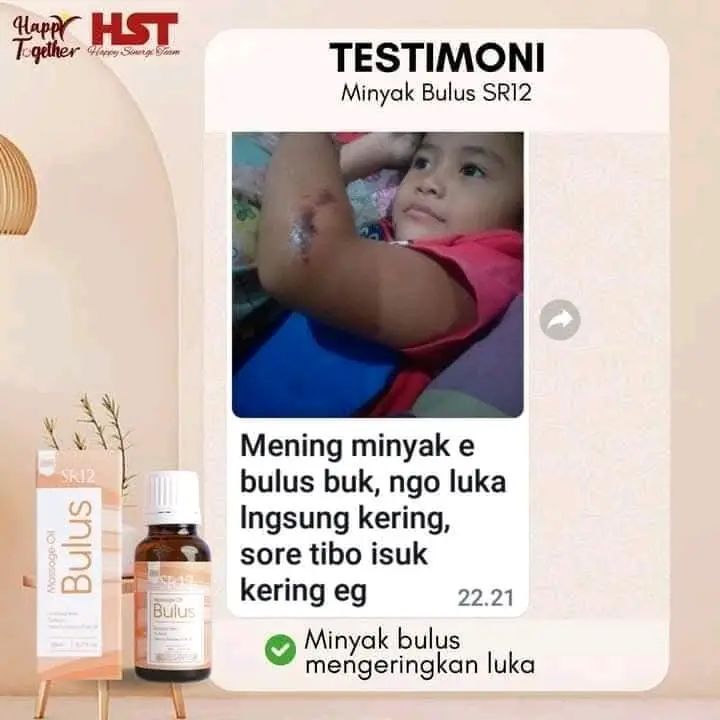 MINYAK BULUS SR12 / HERBAL ORY BPOM / PENGHILANG SEGALA MACAM BEKAS 3