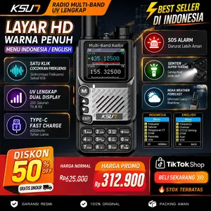 Radio Komunikasi Handy Talkie Multi Band Dual Band UV Lengkap | NOAA Cuaca, Layar HD, Type-C Fast Charge, SOS Emergency | Siap Segala Kondisi Aktivitas! Promo Murah COD Garansi 1 Tahun!