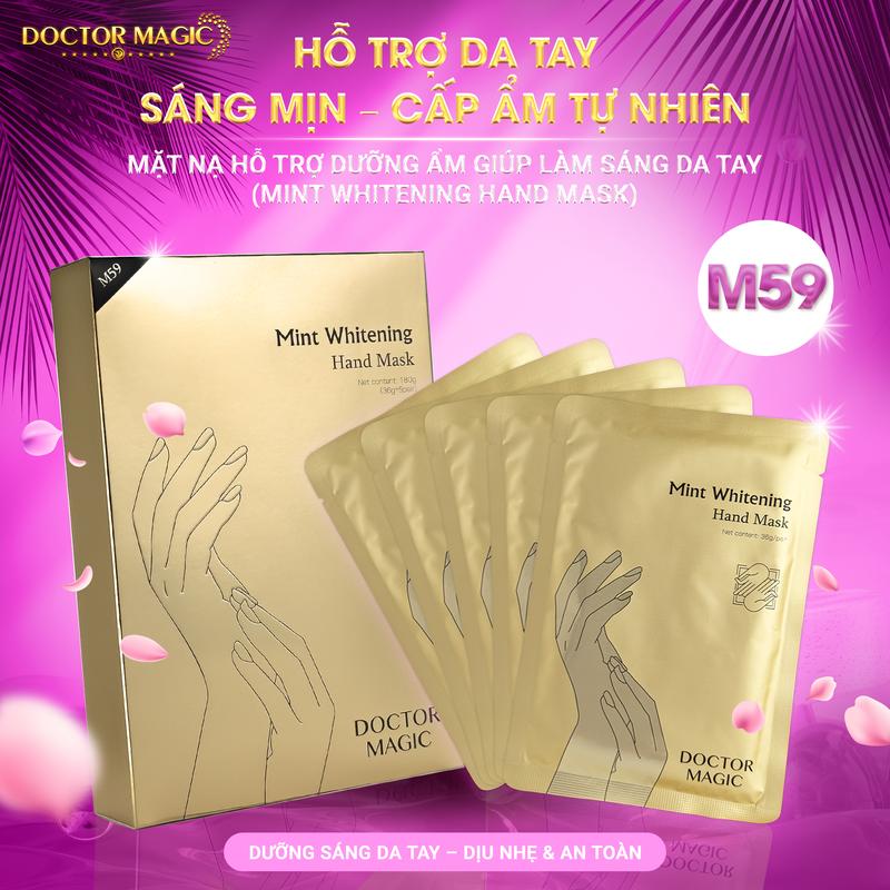 M59 - Mặt Nạ Hỗ Trợ Dưỡng Ẩm Giúp Làm Sáng Da Tay Doctor Magic - Mint Whitening Hand Mask - 36g*5miếng