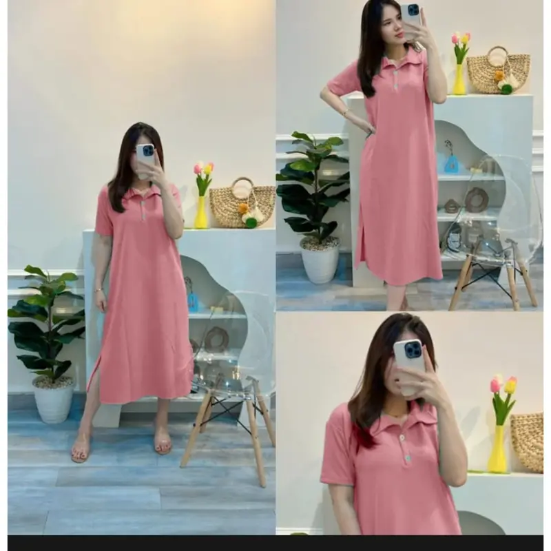 MIDI DRESS MOZA CRINKLE AIRFLOW Daster Fuji Korean Style/Dres Airflow Kekinian/Daster Cringkle Airflow Viral 2023 0