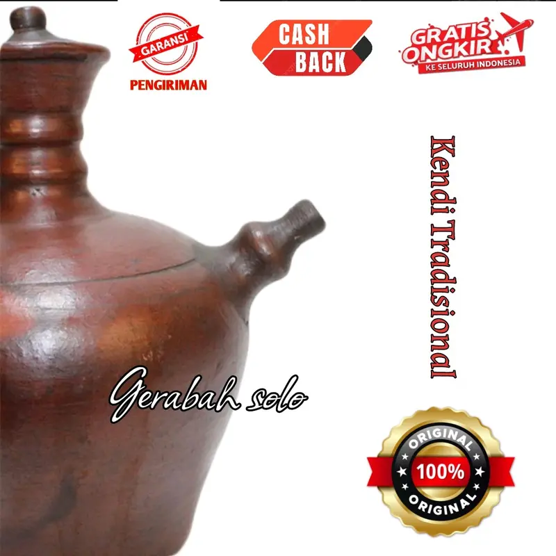 Kendi Air Minum Tradisional Alami dari Tanah Liat Ramah Lingkungan kendi Botol minuman 4