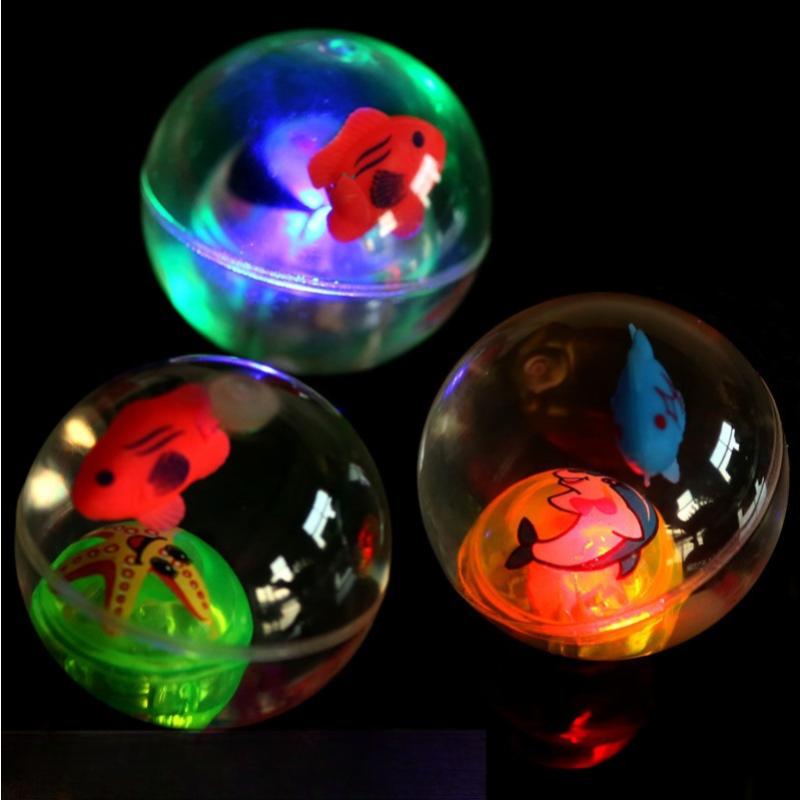 Product Introduction of 5.5/6.5cm Glow Ball Elastic Ball with Rope Shiny Crystal Ball Bouncing Ball Shiny Children Toys Flying Ball Toy Games for Kids 0