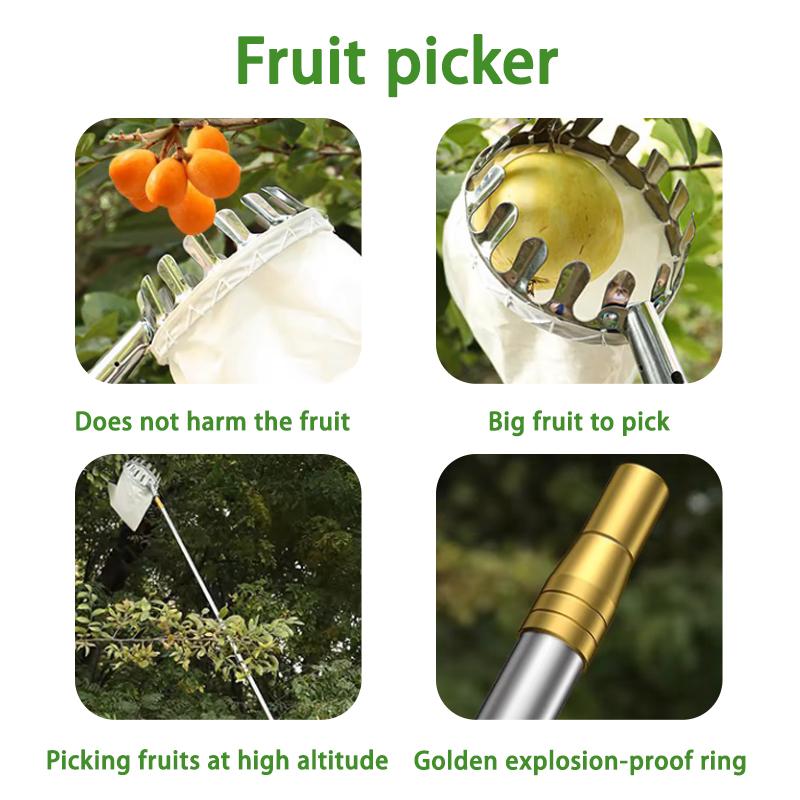 High branch pruning saw High altitude pruning branch pruning saw Fruit picking head basket Fruit picking tool Fruit catcher Harvest picking Fruit picking saw Fruit picking tool 2