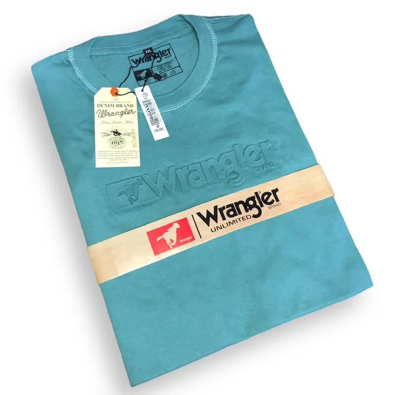 T shirt baju kaos embos timbul Wragler pria wanita premium distro  size M-L-XL-XXL-XXXL bahan Catton combet  Atasan Oblong Polos Dewasa Katun Bandung Cowok Pendek Tshirt 6