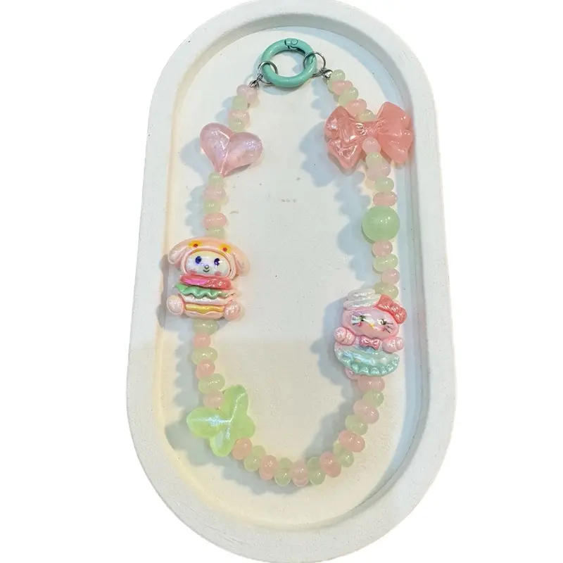 Strap Phone Manik Kacang - Gantungan Hp Manik Kacang Strap Manik kacang Karakter Powerpuff Girl Crybaby Popmart Sanrio Loopy Terlucu Ganci Murah Premium Aksesoris Ponsel Lanyard Hp Handphone 4