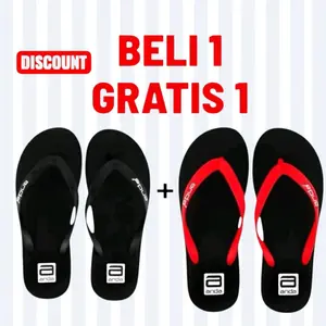 Sandal Jepit Hitam Anda bay 1 get 1 Pria  Empuk, Ringan & Anti Selip