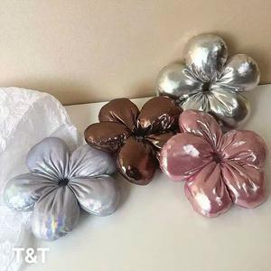 Cột Tóc Scrunchies  Bông Hoa To Phồng 5 Cánh Nhồi Bông Nhiều Màu Dễ Thương