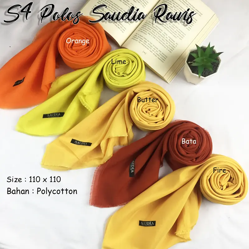 JILBAB Segi empat POLOS SAUDIA RAWIS Katun Nyaman Simple Kerudung  Square  Polycotton Basic Muslim P 3