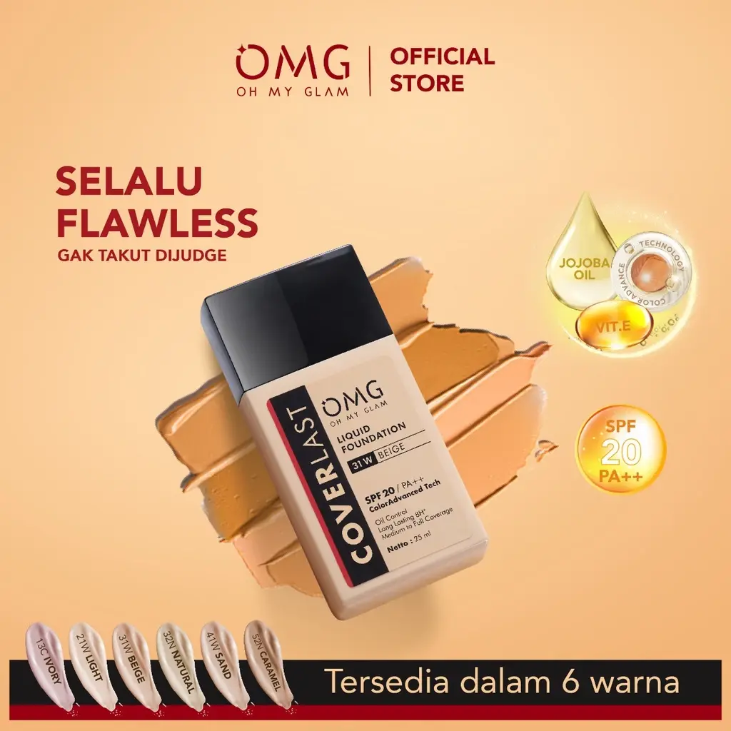 OMG Coverlast Liquid FOUNDATION Alas Bedak Oh My Glam