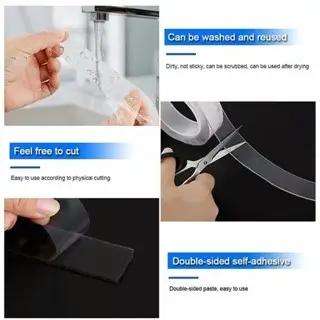 Double Tape Selotip 2 Sisi Kuat Washable Removable Multifungsi Magic Tape - OTE sided 2