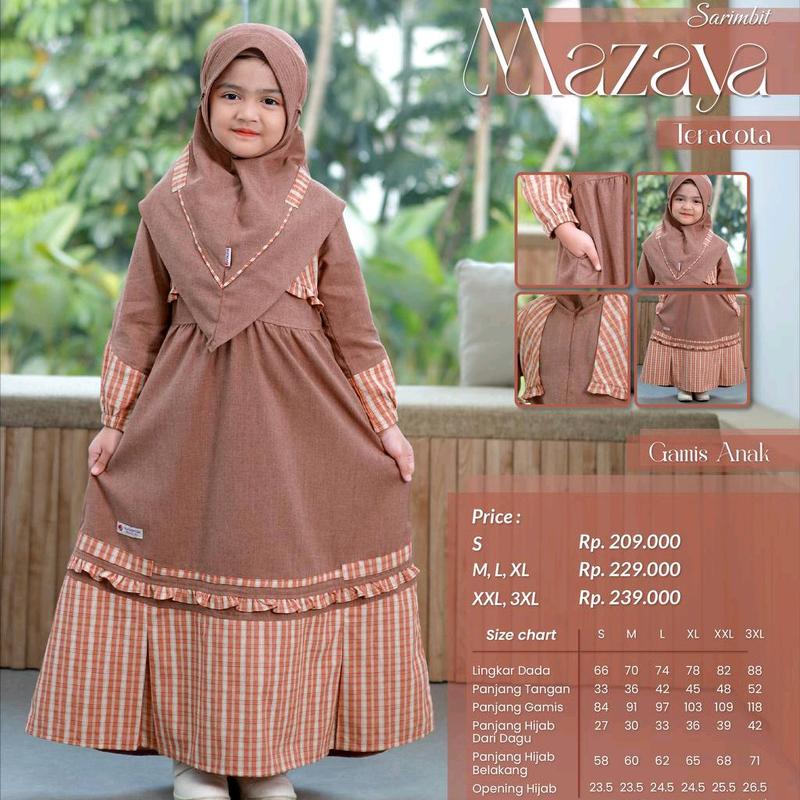 Sarimbit Mazaya Teracota Sarimbit Terbaru 2025 by Rauna Pride   Baju Couple Keluarga Lebaran Muslim 5