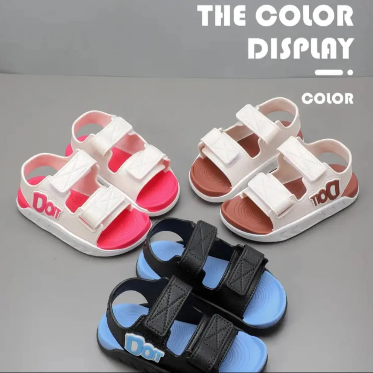 ZOOMKIDS YNTXB801 Sandal Anak Bayi Balita Anak Laki laki Perempuan Sandal Strap Velcro Kece Gemes Pink Coklat Biru