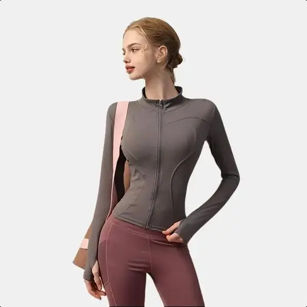 PAKAIAN YOGA HIGH QUALITY Jacket Zipper Hoodie Crop Top Wanita Kekinian Fashion Outfit Ootd Korean Style Model Terbaru Jaket Hoodie Crope Jiket Hudie Cewek Korea 5