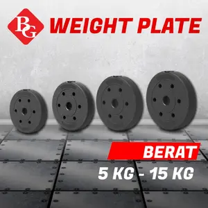BGsport PVC WEIGHT PLATE PIRINGAN PLAT LATIHAN BEBAN PLAT BARBEL DUMBBELL 20KG