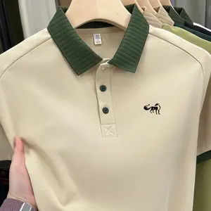 kaos polo pria bordir kaos kerah pria Kemeja Pria Lengan Pendek kaos polos kaos import Kapas T-shirt