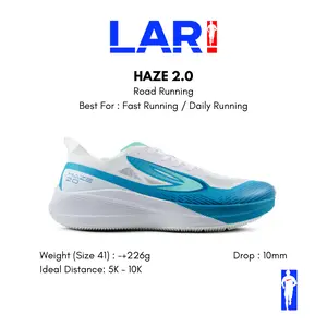 910 Nineten Haze 2.0 Putih/Biru Sepatu Lari Fast Run, Daily Running