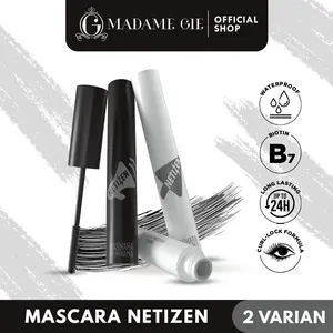 Madame Gie - Mascara Netizen Black Fibre Waterproof Anti Luntur Menambah Volume Menebalkan