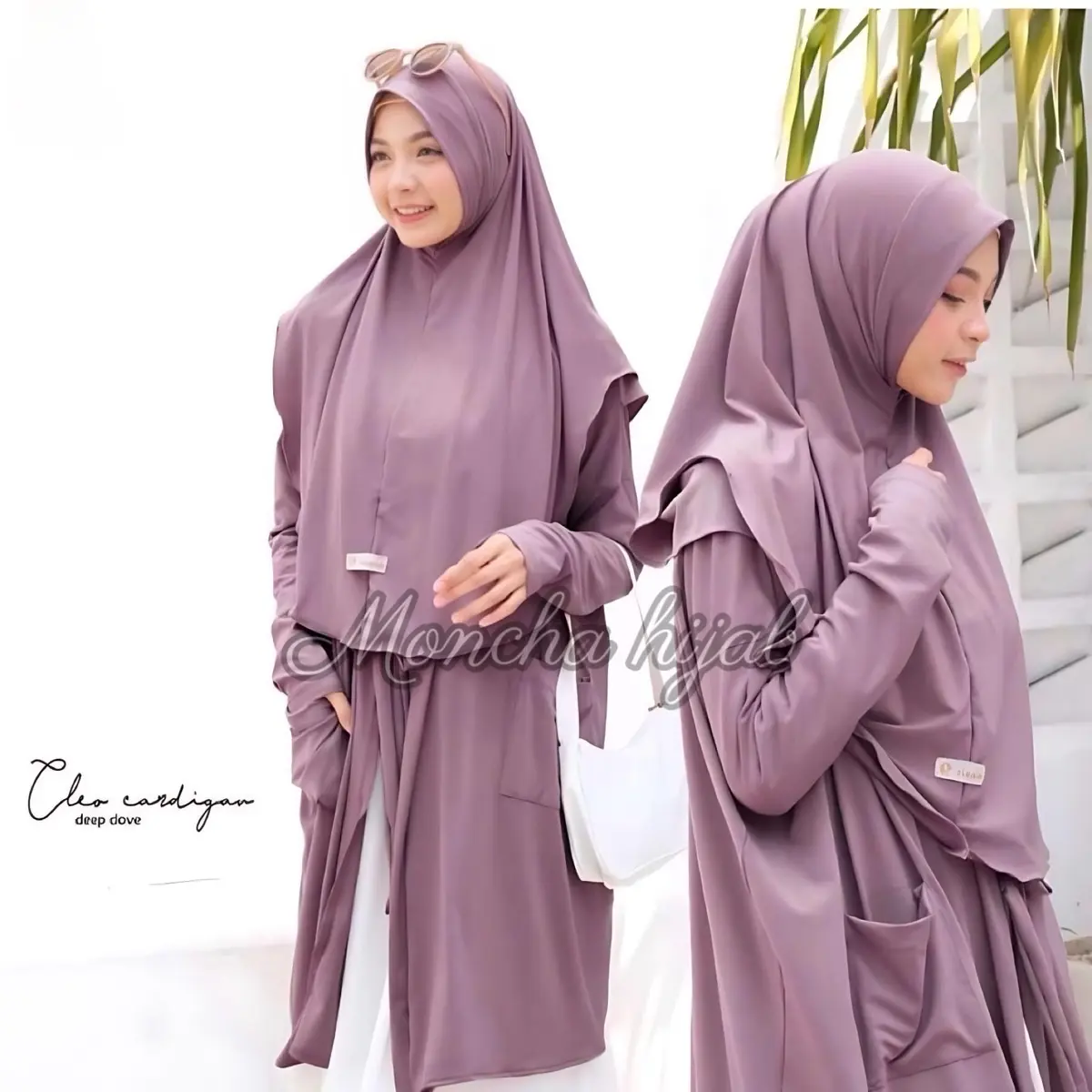 Cardigan Hijab 2in1 Modis Polos kekinian Muslim  Outer Kardigan