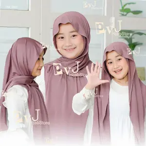 Pashmina Instan Inner Bando Anak Remaja 6-10 tahun Jersey Premium | pashmina instan anak inner Bando ninja oval 3 in 1 | Hot Item