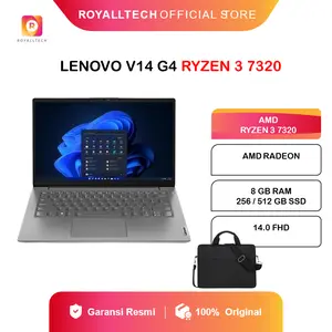 Laptop LENOVO V14 AMD Ryzen 3 7320 RAM 16GB SSD 512GB up to 1TB Windows 11 Pro + Office Layar 14” FHD - LAPTOP ULTRABOOK NOTEBOOK