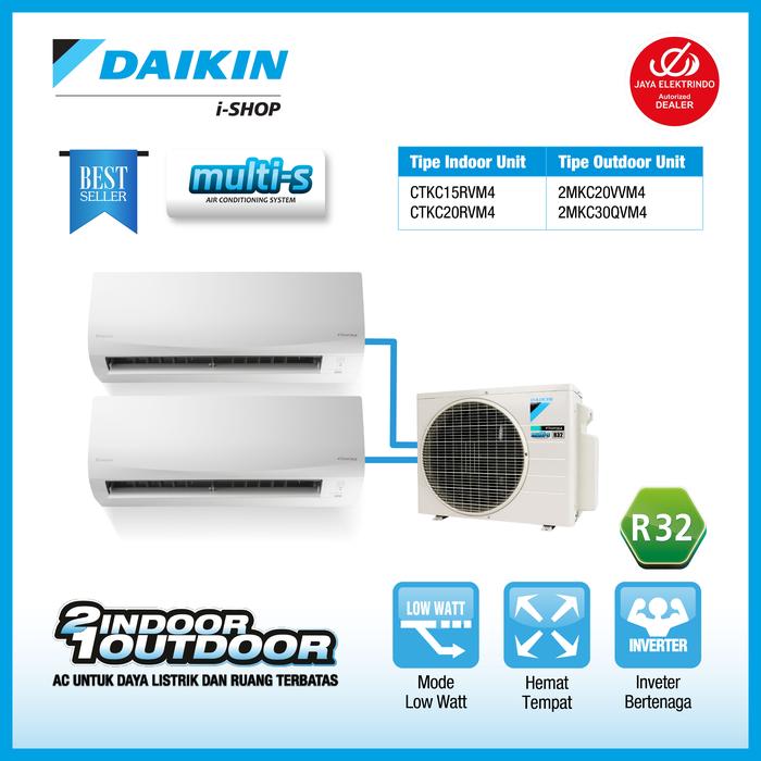 Gambar AC DAIKIN MULTI S 2 Koneksi MKC 50 RVM (1/2PK + 1,5PK) dari JayaElektrindo Kota Bekasi Tokopedia