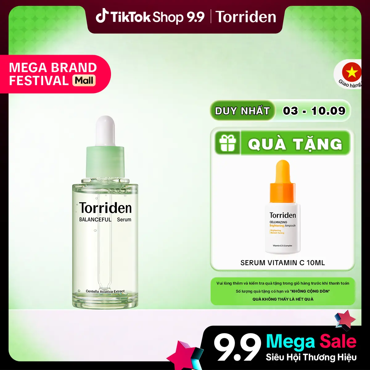 Serum rau má 5D Cica phức hợp HA dưỡng ẩm làm dịu thích hợp da dầu hỗn hợp nhạy cảm Torriden BALANCE Serum 50ml [*]