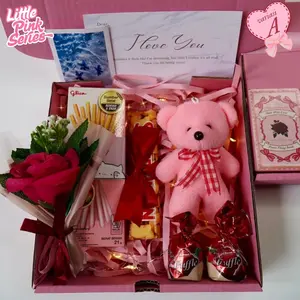 Hampers Snack Box Kado Pink Series Paket Bebas Request Ucapan Gift Set Ulang Tahun Anniversary Snack Gift Cokelat Hadiah Food