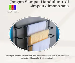 Gantungan Handuk 3 susun kokoh terbuat dari besi
