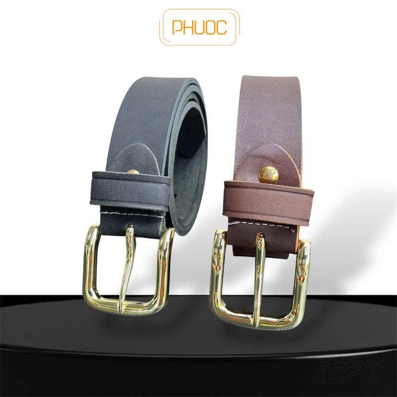 Thắt lưng DA BÒ sáp thật cao cấp TLS1 da bò nguyên tấm bản 3.7cm dây nịt nam thời trang đầu khóa kim