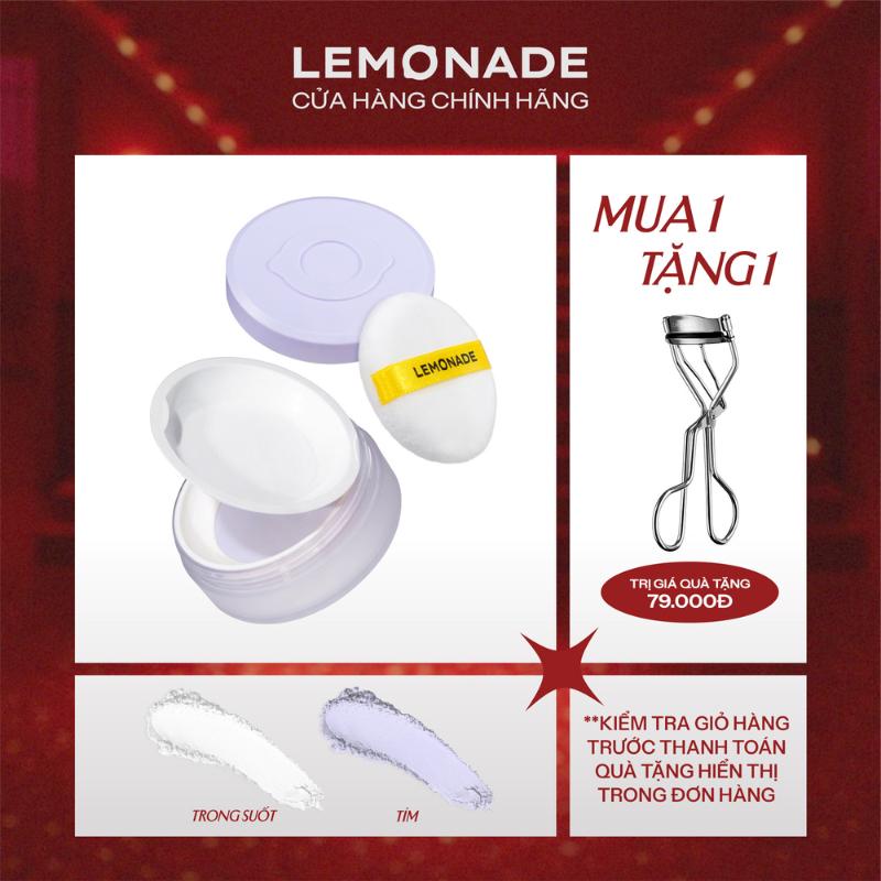   KOL   MUA 1 TẶNG 1  MUA 01 Phấn phủ mỏng nhẹ kiềm dầu thuần chay chống nắng Lemonade Supermatte No Makeup Loose Powder 9g TẶNG 01 Kẹp mi chuyên nghiệp 