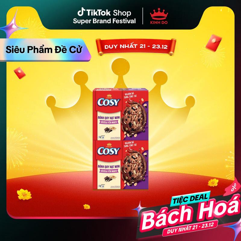  Combo 2 Hộp Bánh quy COSY Hạt Socola Yến Mạch Hộp 196g 