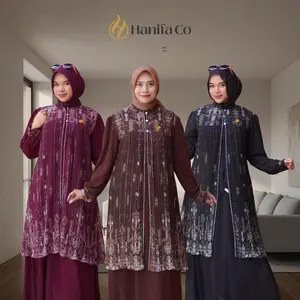 Hanifa - Aulia Series Gamis Rompi Lepas Plisket Elegan untuk Lebaran dan Acara Spesial