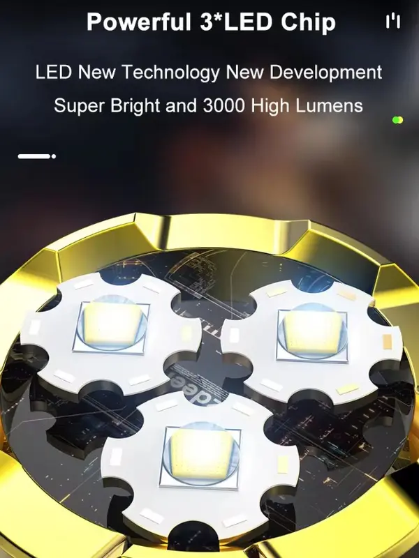 LED Senter Super Terang XHP100 10000 Lumens Jarak Jauh Waterproof High Power Flashlight 4