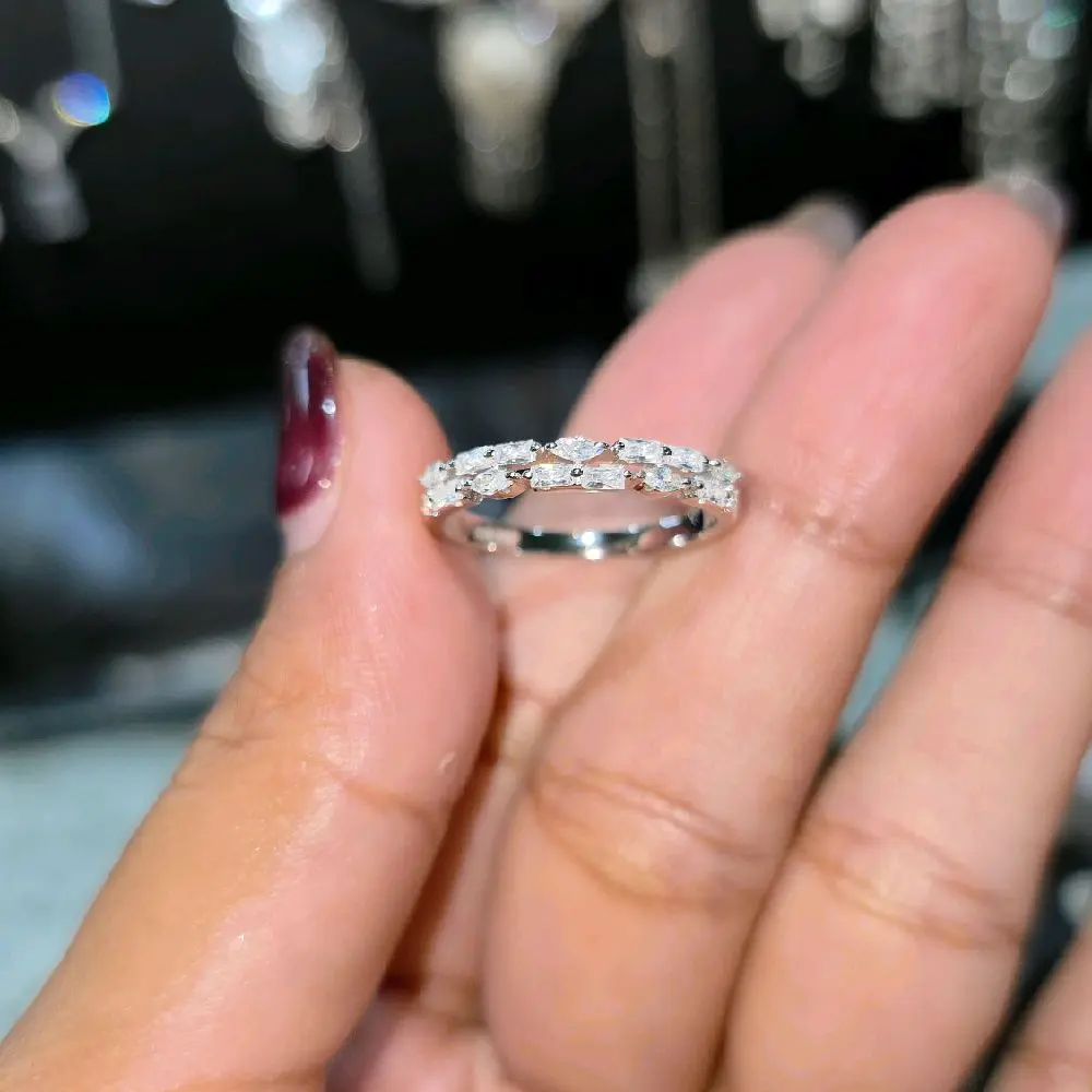 cincin elegan kristal perak impor 925 sz13