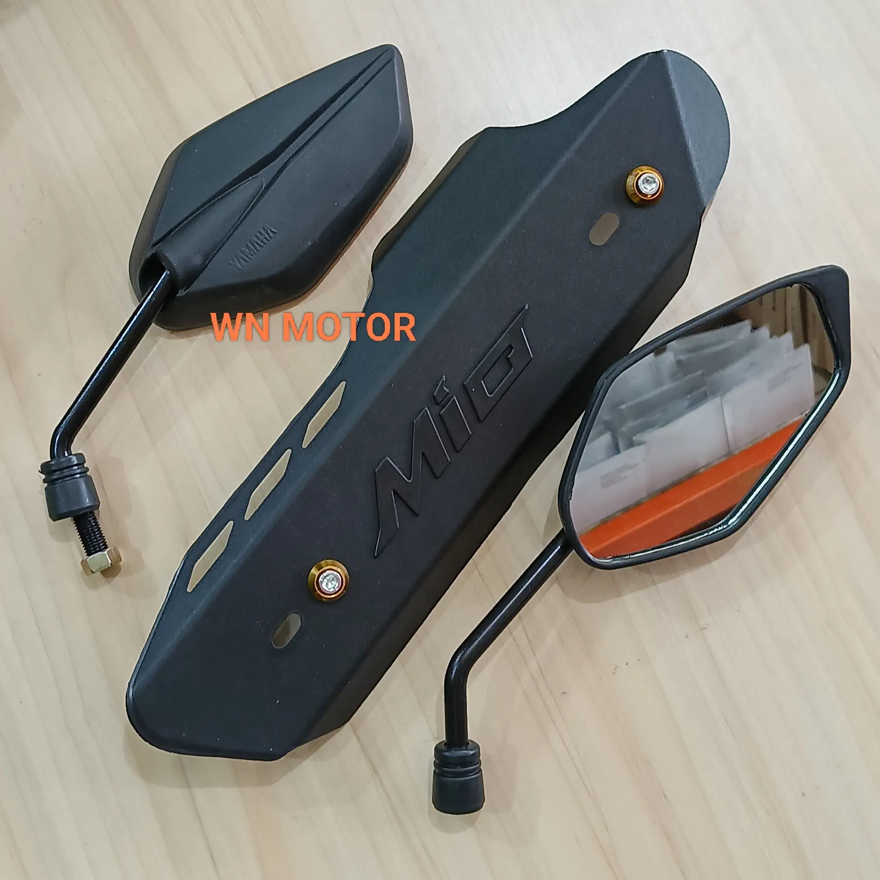 PAKET KACA SPION MIO SEPION YAMAHA M3 MIO J MIO GT MIO SMILE MIO S PLUS PELINDUNG KNALPOT MIO / TAMENG KNALPOT ANTI PECAH