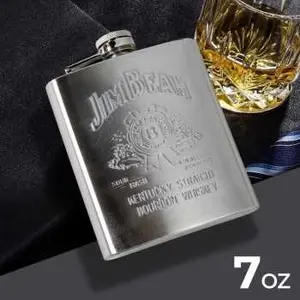 Botol Minum Mini Whiskey Hip Flask 7oz F0212 - Silver - Stainless Steel