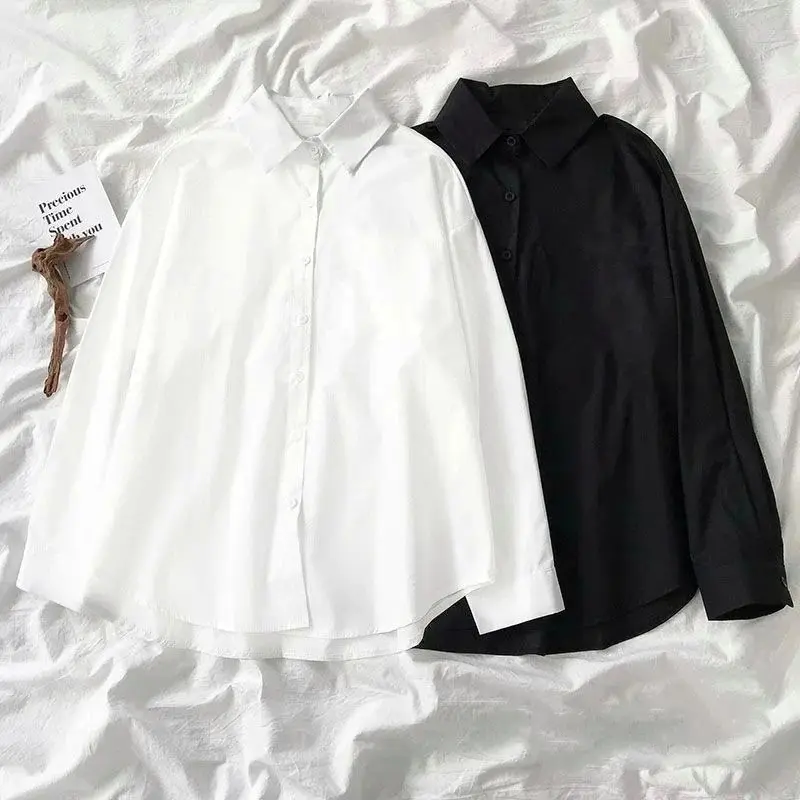 KEMEJA KANTOR CEWEK POLOS LENGAN PANJANG KEMEJA CEWEK LENGAN PANJANG Wanita Atasan Baju Casual  Kerja 2