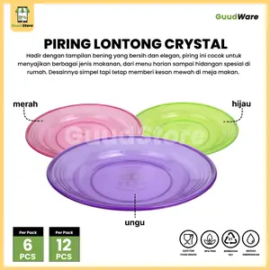 6-12 Pcs Piring Lontong Crystal 9 Inch Anti pecah Food Grdade Kitchenware